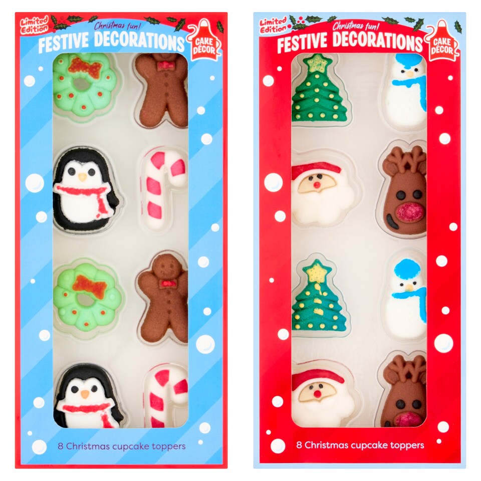 image 1 of Cake Decor Festive Decorations 8 Pack