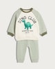 image 1 of F&F Baby 2-Piece Cotton Rich Dino Club Sweatshirt and Joggers Set in Multi