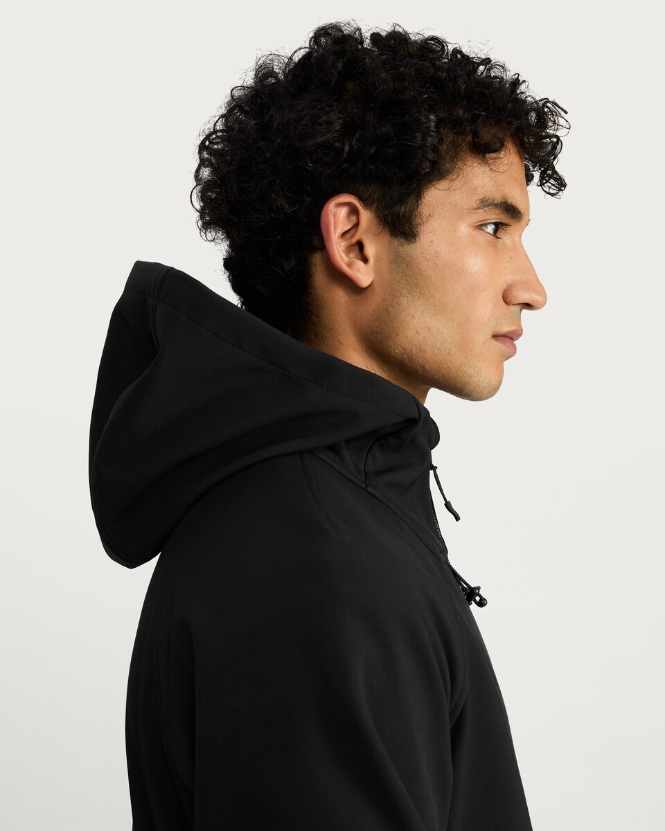 image 1 of F&F Hooded Zip Up Shower Resistant Jacket in Black