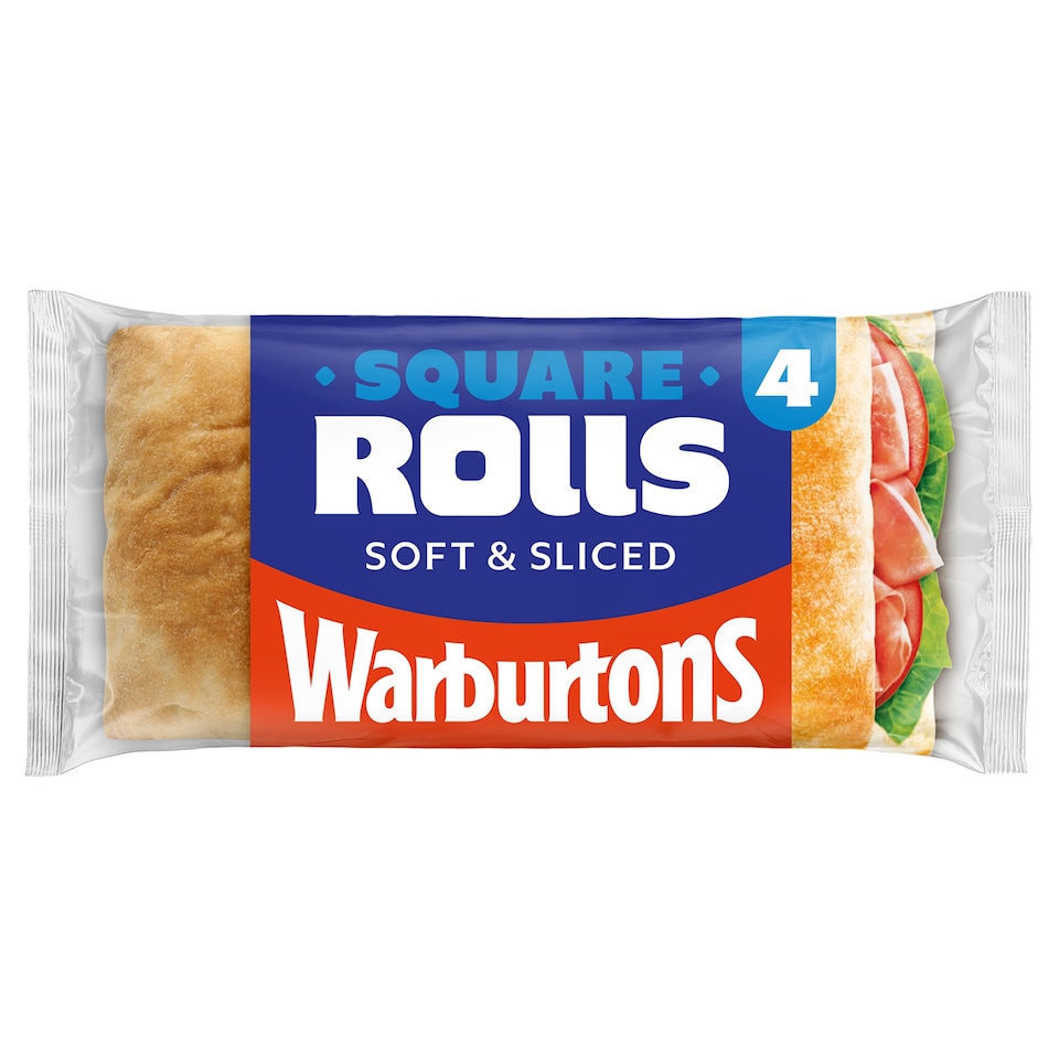 image 1 of Warburtons Sliced White Sandwich Rolls 4 Pack
