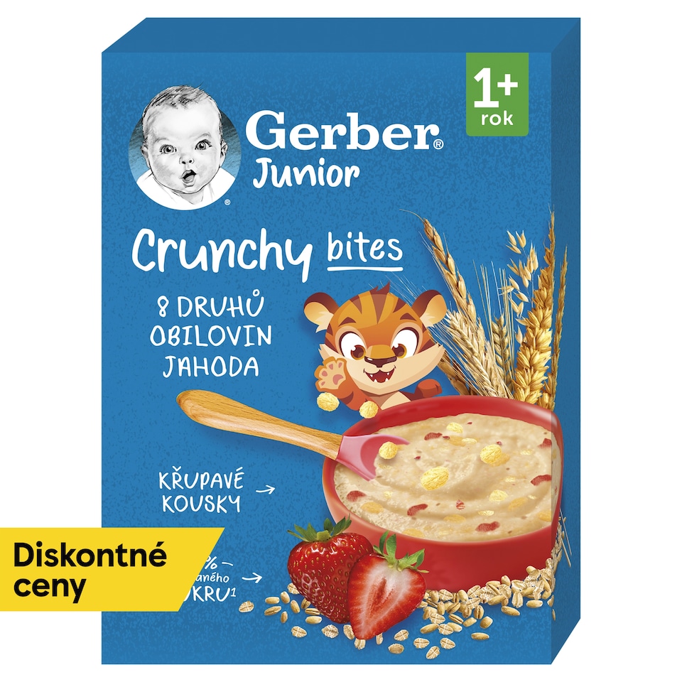 GERBER Junior nemliečna kaša jahodová s chrumkavými kúskami 200 g