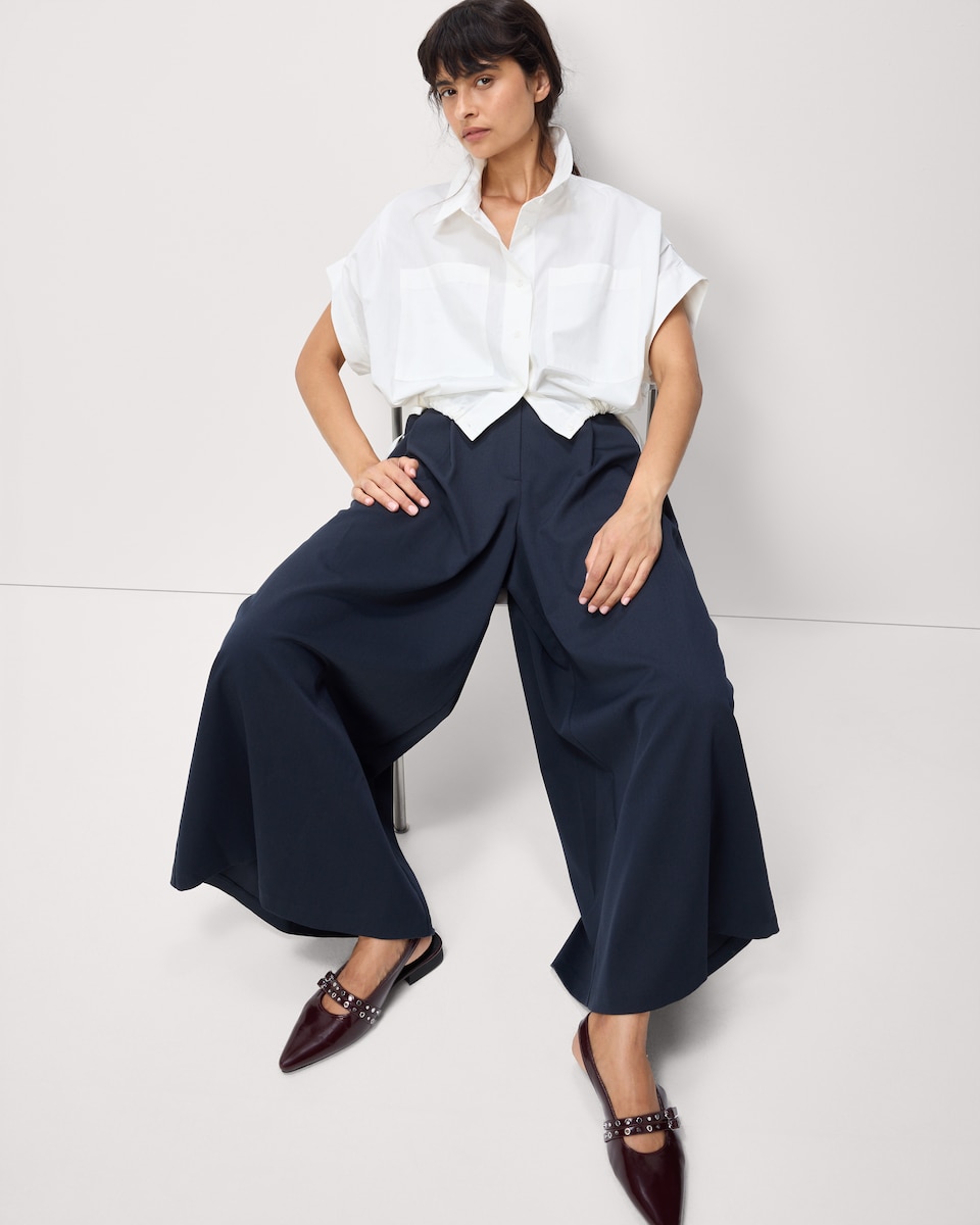 image 1 of F&F Pure Cotton Drawstring Hem Shirt in White