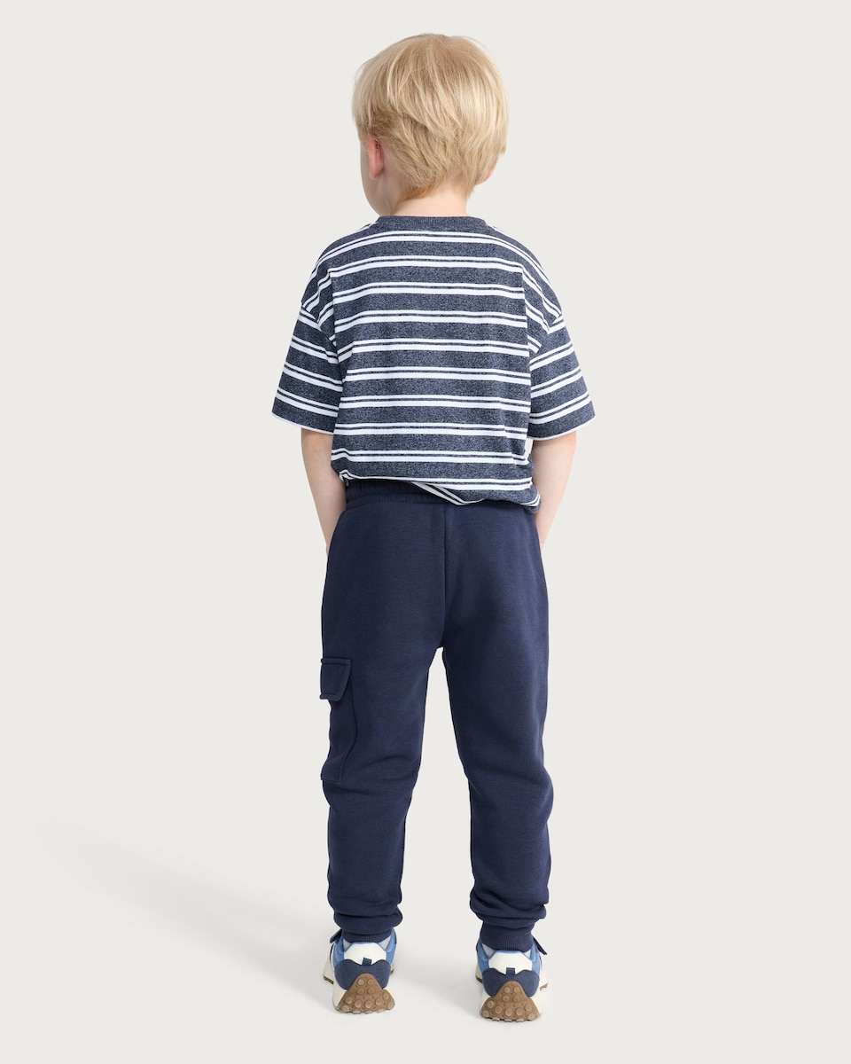 image 1 of F&F Boys Cotton Rich Cuffed Cargo Joggers in Navy