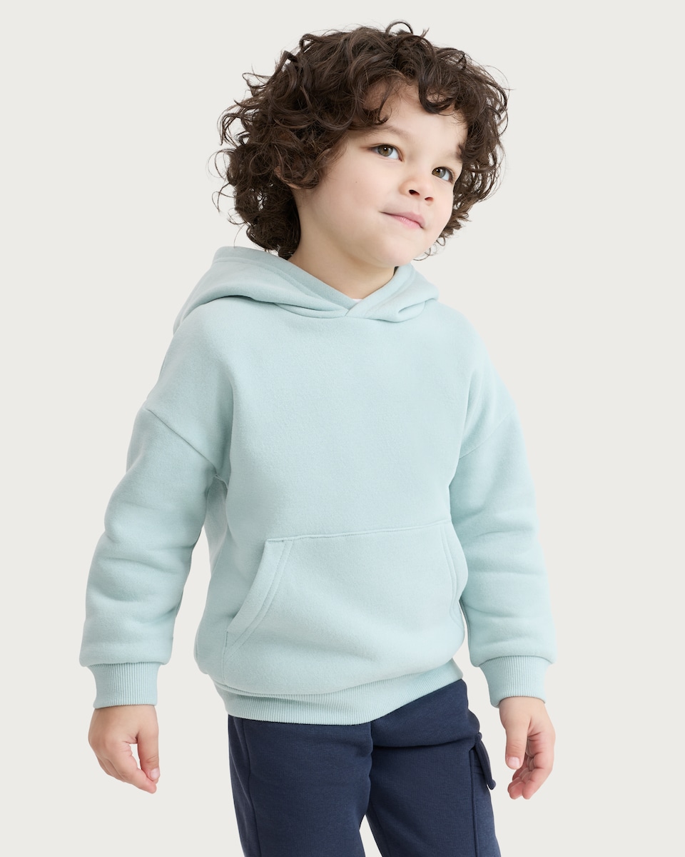 image 1 of F&F Boys Cotton Rich Kangaroo Pocket Hoodie in Mint