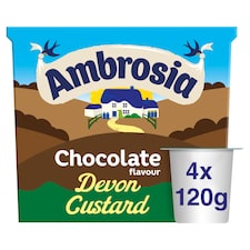 Ambrosia Chocolate Flavour Devon Custard 4X120g