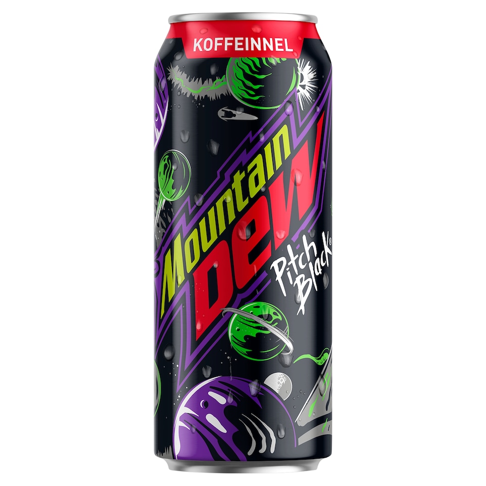 Mountain Dew Pitch Black koffeintartalmú citrus és szőlő ízesített szénsavas üdítőital 500 ml