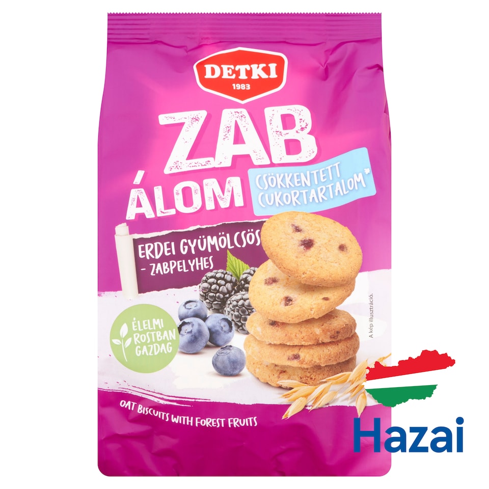 image 1 of Detki  Zab Álom Oat Biscuits with Forest Fruits, with Reduced Sugar Content 150 g