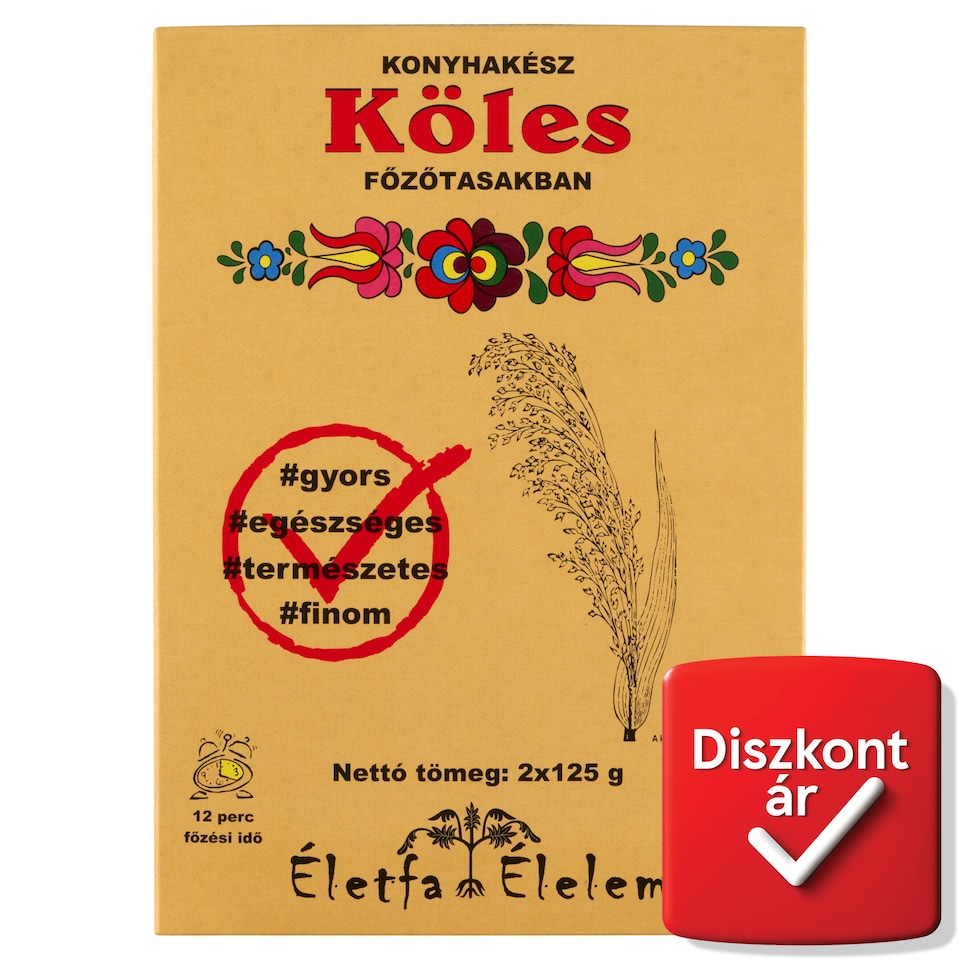 Életfa Élelem konyhakész köles főzőtasakban 2 x 125 g