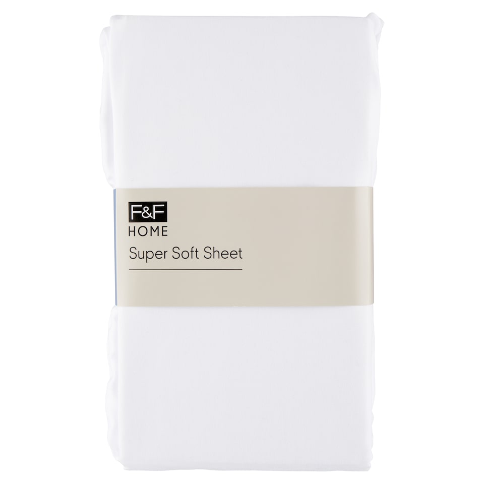 F&F Home White Microfiber Fitted Sheet 180 x 200 cm