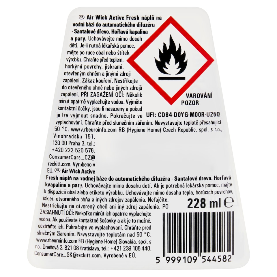 image 1 of Air Wick Active Fresh Non-Aerosol Automatic Spray Refill Sandalwood 228ml