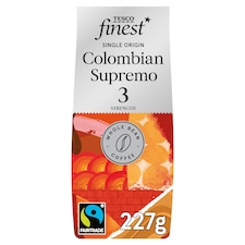 Tesco Finest Fair Trade Colombian Supremo Beans 227G