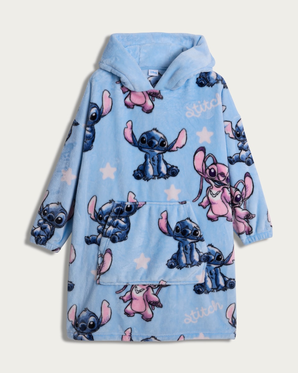 image 1 of Disney Lilo and Stitch Print Fleece Hooded Blanket in Multi