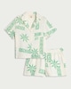 image 2 of F&F Pure Cotton Double Cloth Sun Print Shirt and Shorts Pyjama Set in Multi Green