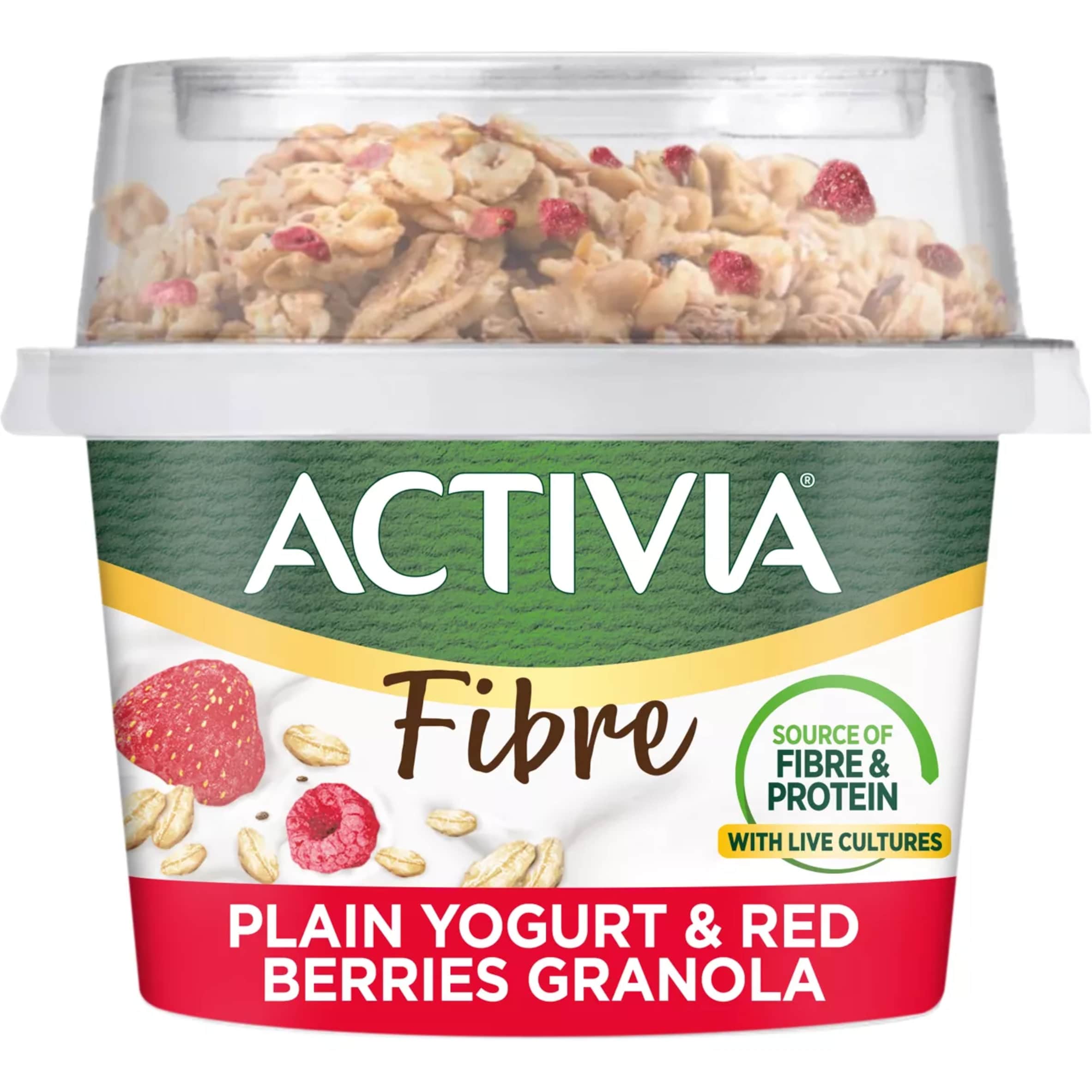 Activia Natural Yoghurt & Red Berries Chia Muesli Breakfast Topper with Spoon 165g
