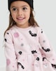 image 2 of F&F Girls Halloween Print Cotton Rich Sweater Dress in Multi