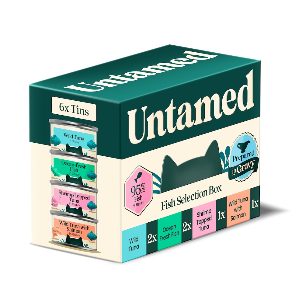 image 1 of Untamed Fish Selection Box in Gravy Cat Food 6 x 75G