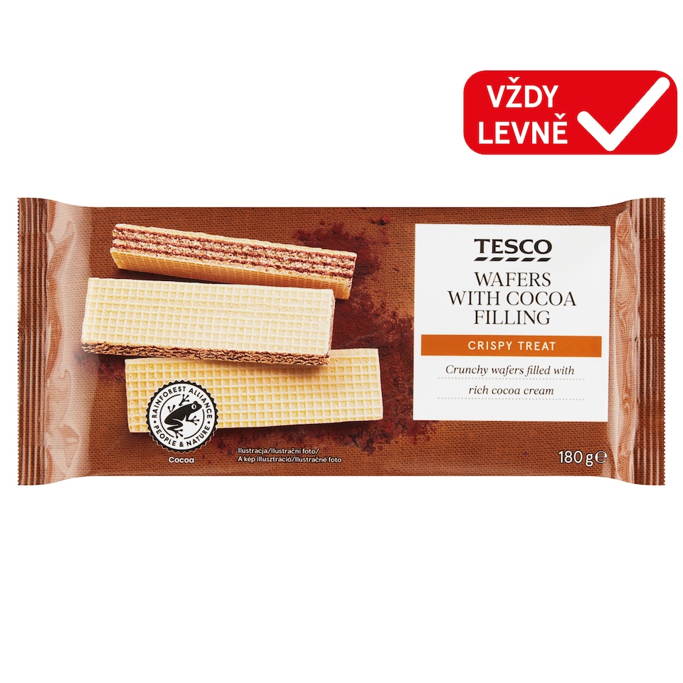 Tesco Wafers with Cocoa Filling 180g