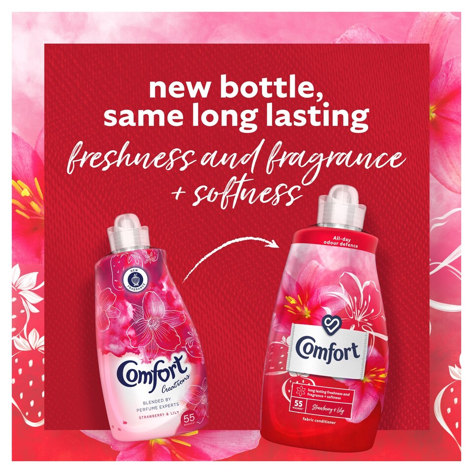 image 1 of Comfort Creations Strawberry Fabric Conditioner 55 Washes 1.925L