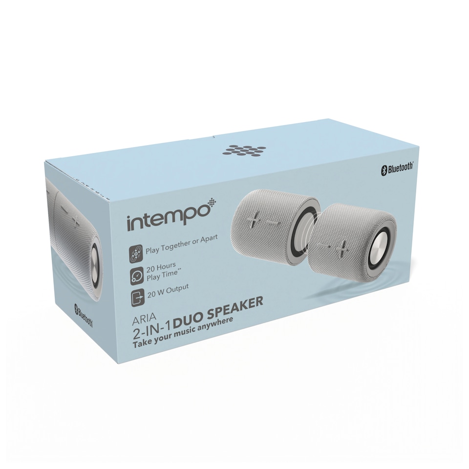 image 1 of Intempo Aria Grey 2 in 1 Duo Speaker