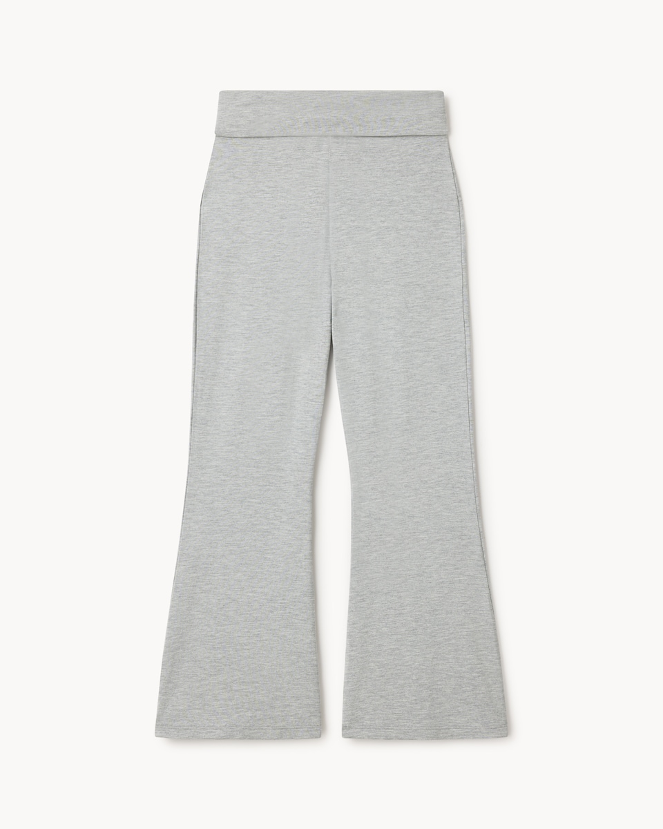 image 1 of F&F Girls Fold-Over Wide Leg Leggings in Grey