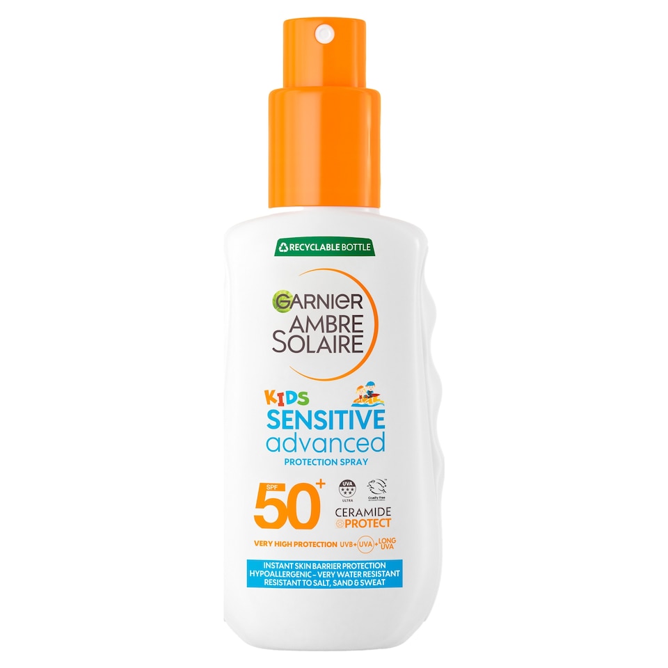 image 1 of Garnier Ambre Solaire Sensitive Advanced Kids Spray Spf50+ 150Ml
