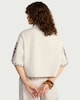 image 2 of F&F Pure Cotton Floral Embroidered Co-ord Shirt in Ivory