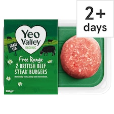 Yeo Valley Organic 2 British Beef Steak Burgers 260g