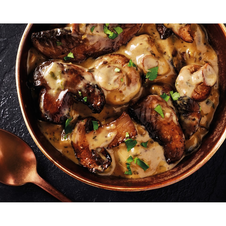 image 1 of Tesco Finest Dine In Roasted Mushrooms in Creamy Garlic Sauce 300g