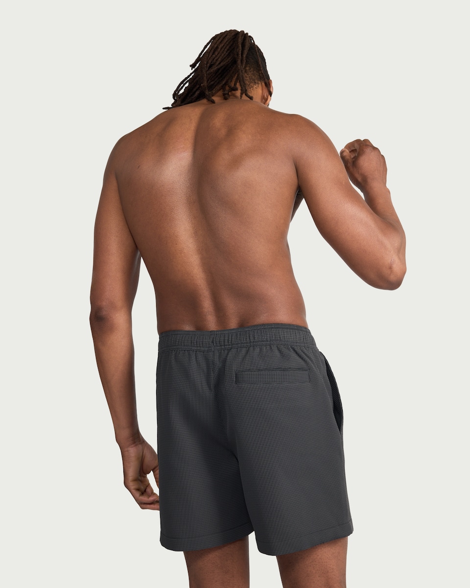 image 1 of F&F Grid Textured Swim Shorts in Grey