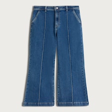 F&F High Rise Seam Detail Flared Jeans in Navy