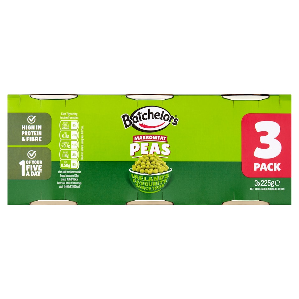 Batchelors Marrow Fat Peas 3X225g