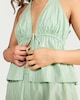 image 2 of OH ME OH MY Pure Cotton Striped Halterneck Co-ord Top in Green