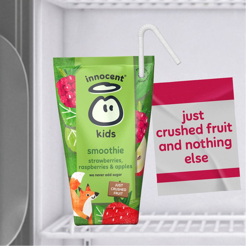 image 1 of innocent Kids Smoothies Strawberries, Raspberries & Apples 4 x 150ml
