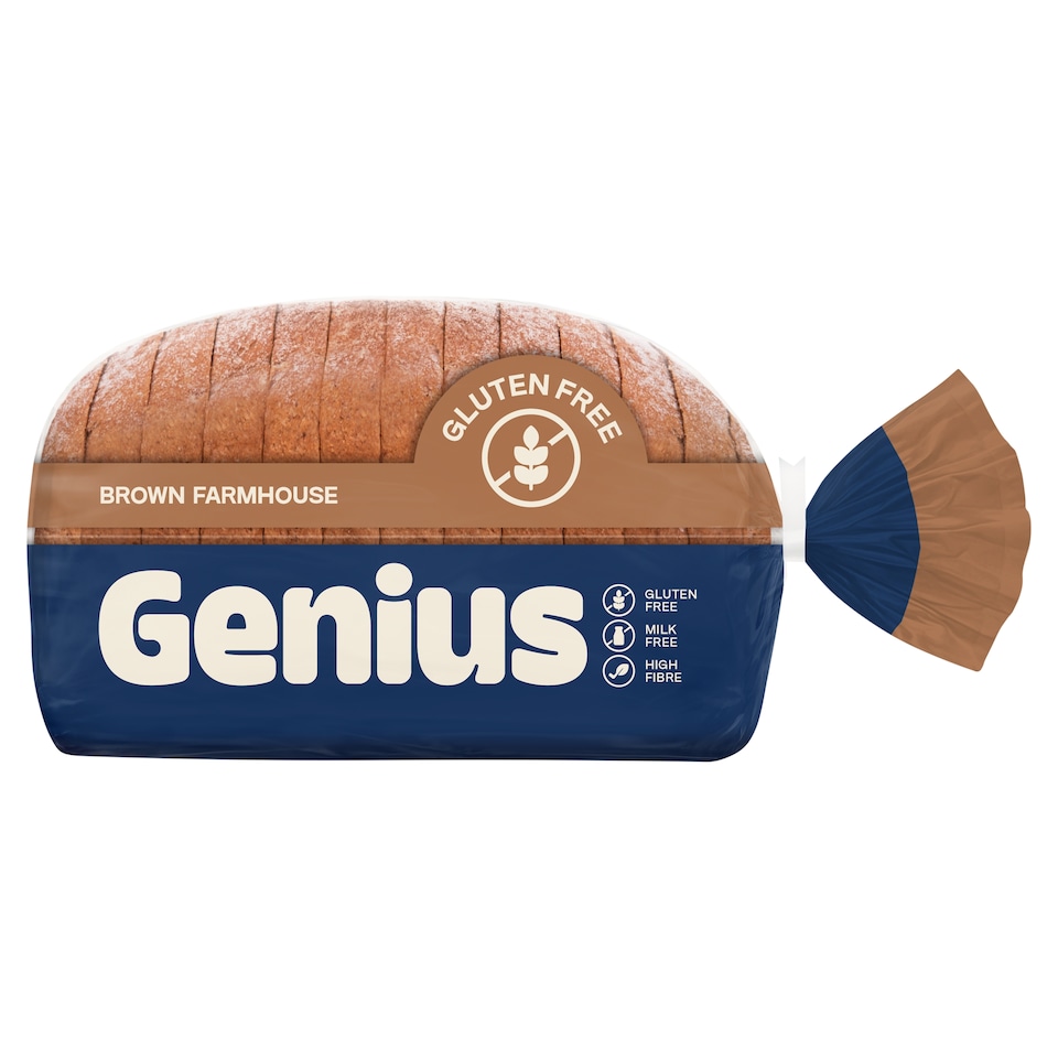 Genius Gluten Free Soft Brown Farmhouse Loaf Bread 430g