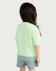 image 3 of F&F Girls Pure Cotton Watermelon Fringed Hem T-Shirt in Green