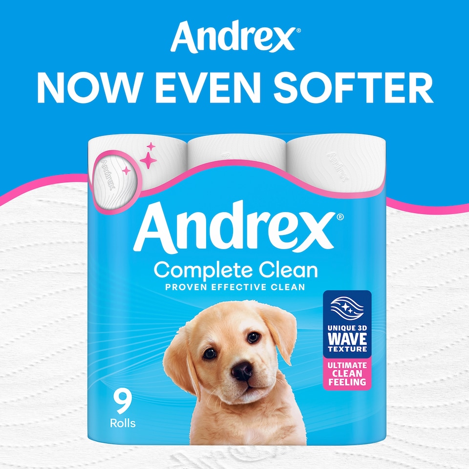 image 1 of Andrex Complete Clean Toilet Tissue 24 Standard Rolls