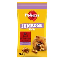 Pedigree Jumbone Mini Small Dog Treats Beef & Poultry 160g