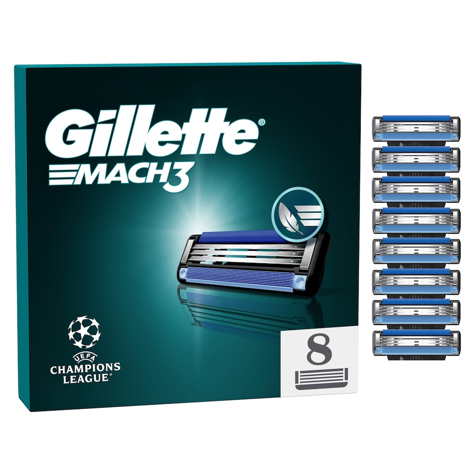 image 1 of Gillette Mach 3 Men's Razor Blades Refills 8 Pack