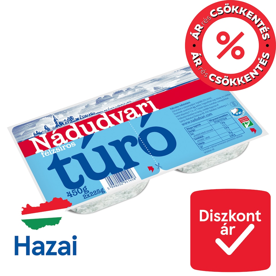 Nádudvari Semi-Fat Cottage Cheese 450 g
