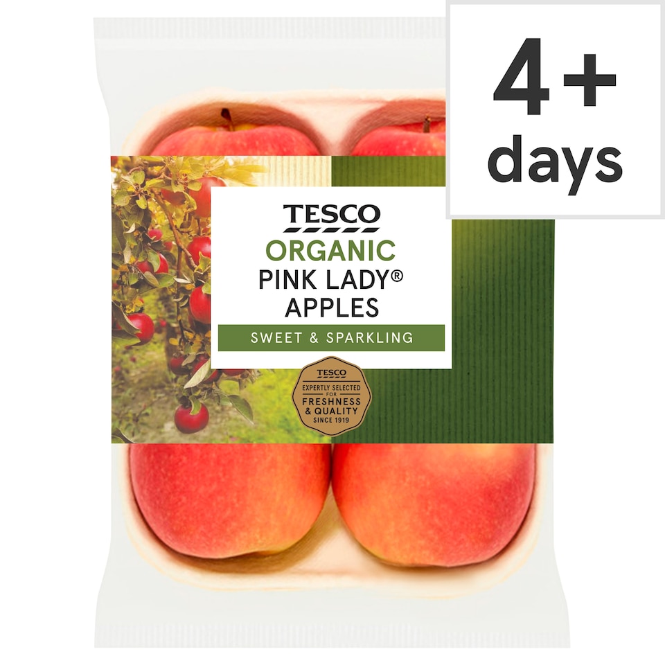 Tesco Organic Pink Lady Apples Approx 4