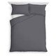 image 1 of Tesco Grey 100% Cotton Oxford Edge Duvet Set Super King