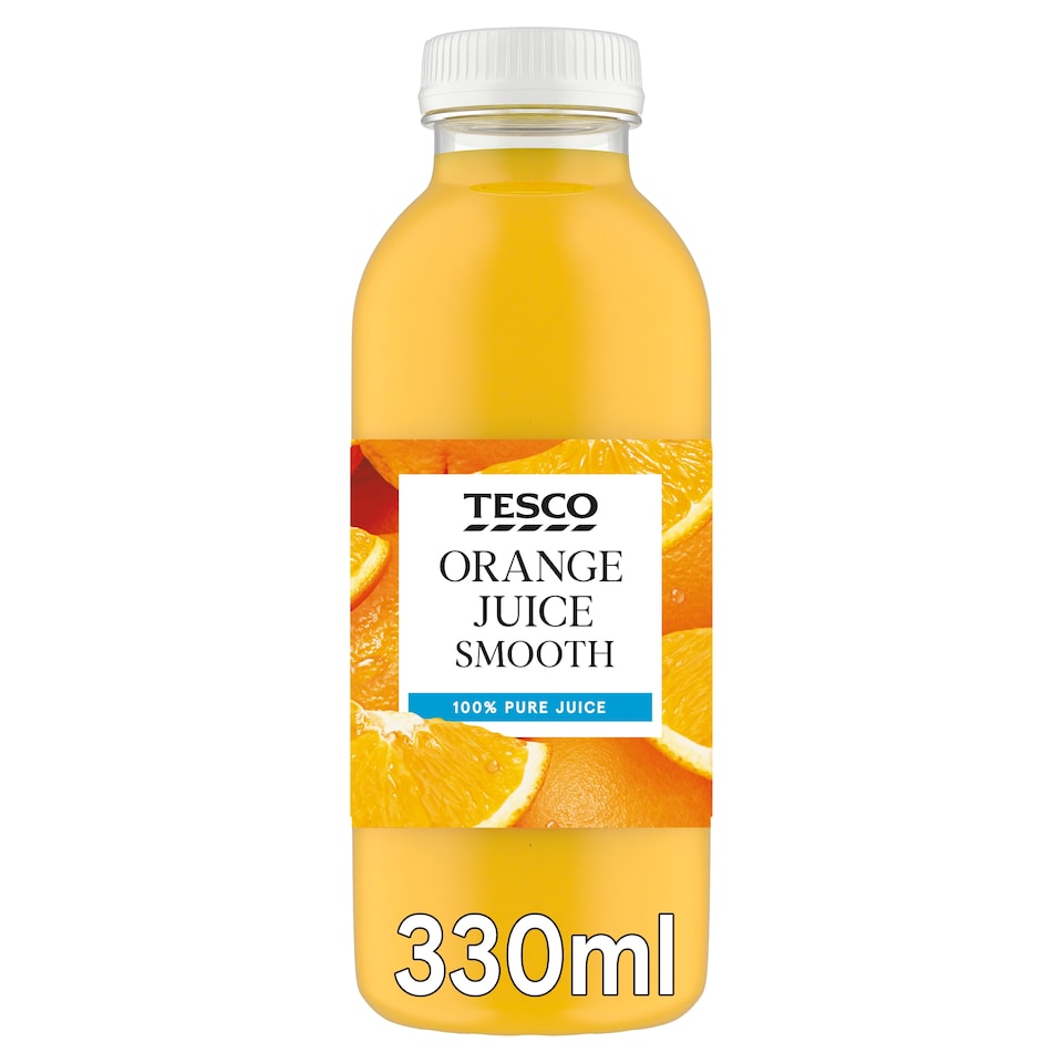 Tesco 100% Pure Orange Juice Smooth 330Ml