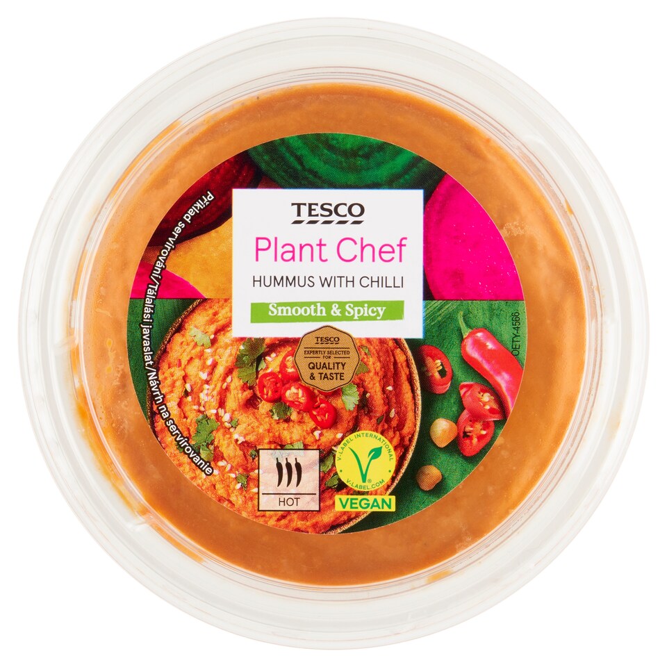 Tesco Plant Chef Cizrnovo-sezamová pomazánka s červenou paprikou a chilli papričkami 200g