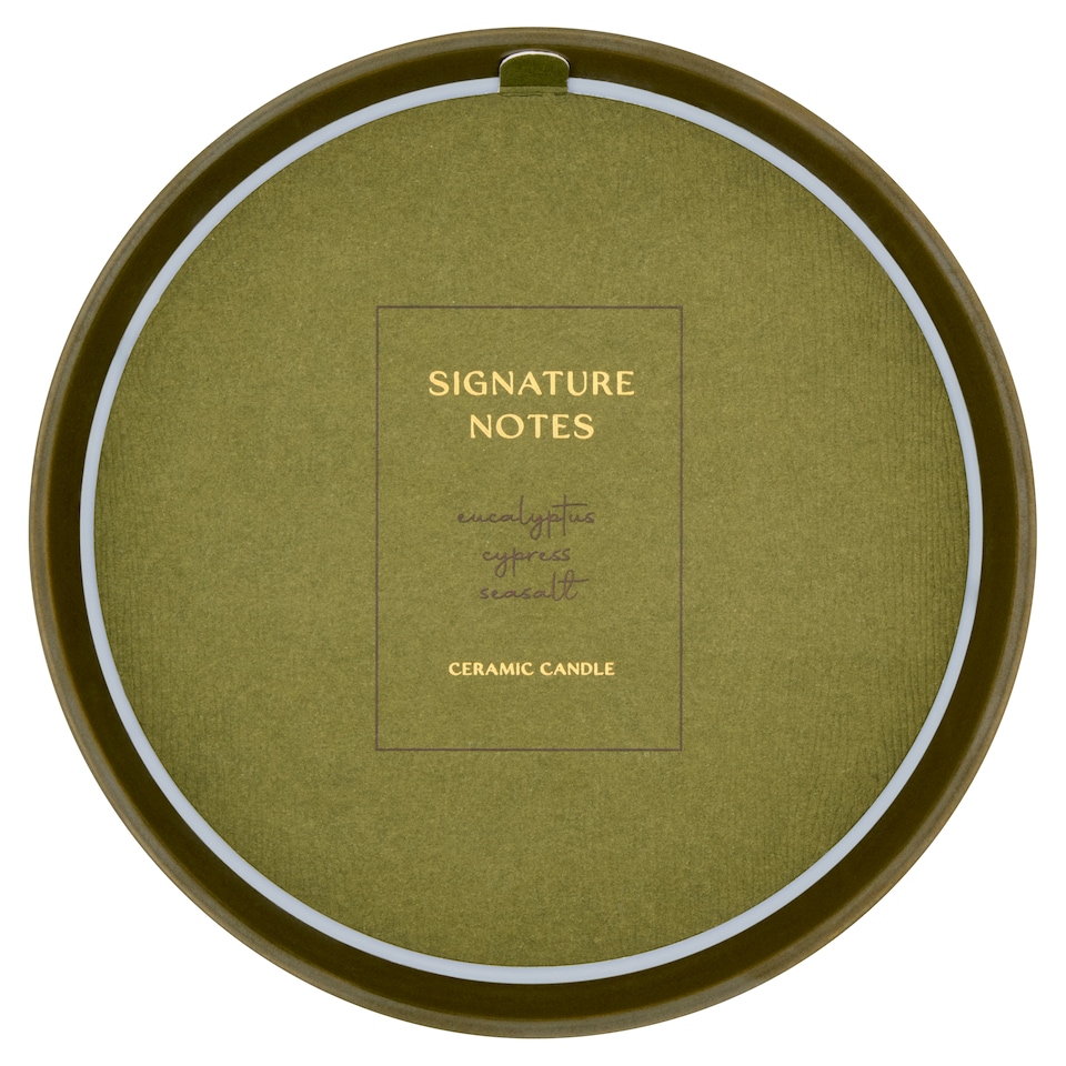 image 1 of F&F Home Signature Notes Eucalyptus Multi-Wick Ceramic Candle 370g