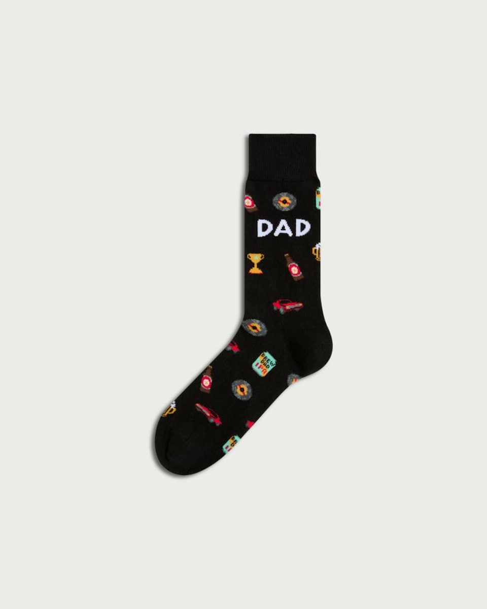 F&F Cotton Rich Dad Print Ankle Socks in Multi