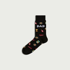 F&F Cotton Rich Dad Print Ankle Socks in Multi