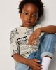 image 2 of F&F Boys Pure Cotton Vehicle T-Shirt in Stone