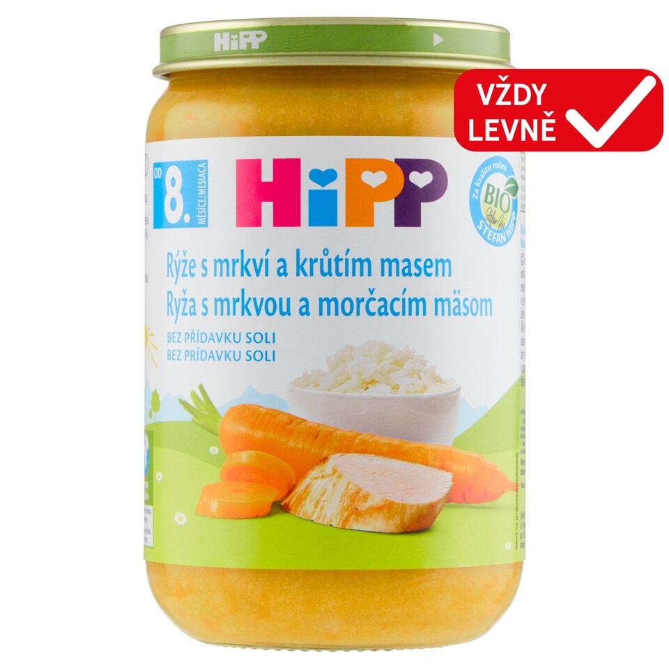 Obrázek 1 pro produkt HiPP Bio rýže s mrkví a krůtím masem 220g