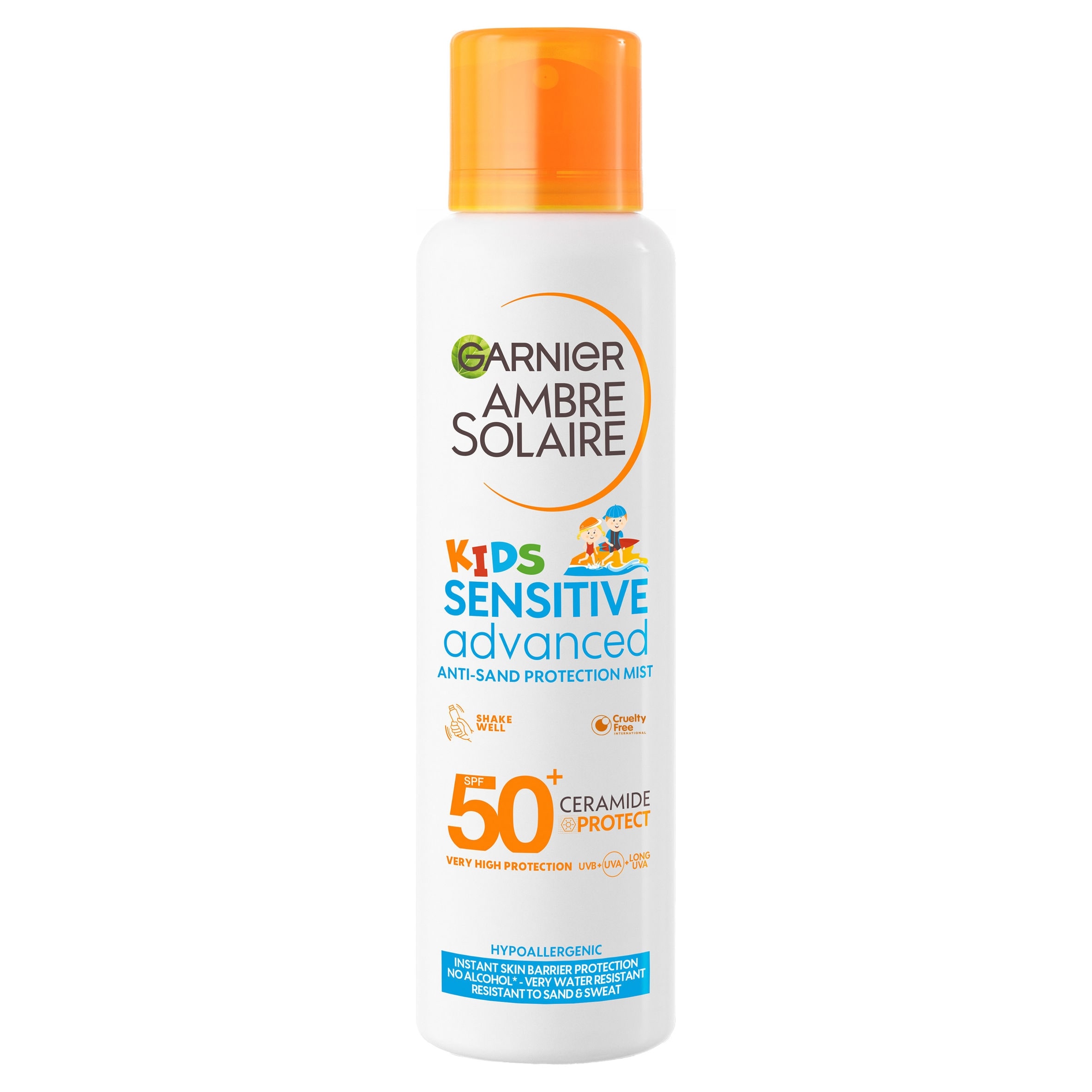 Garnier Ambre Solaire SPF 50+ Sensitive Advanced Kids Anti-Sand Sun Cream Mist 150ml