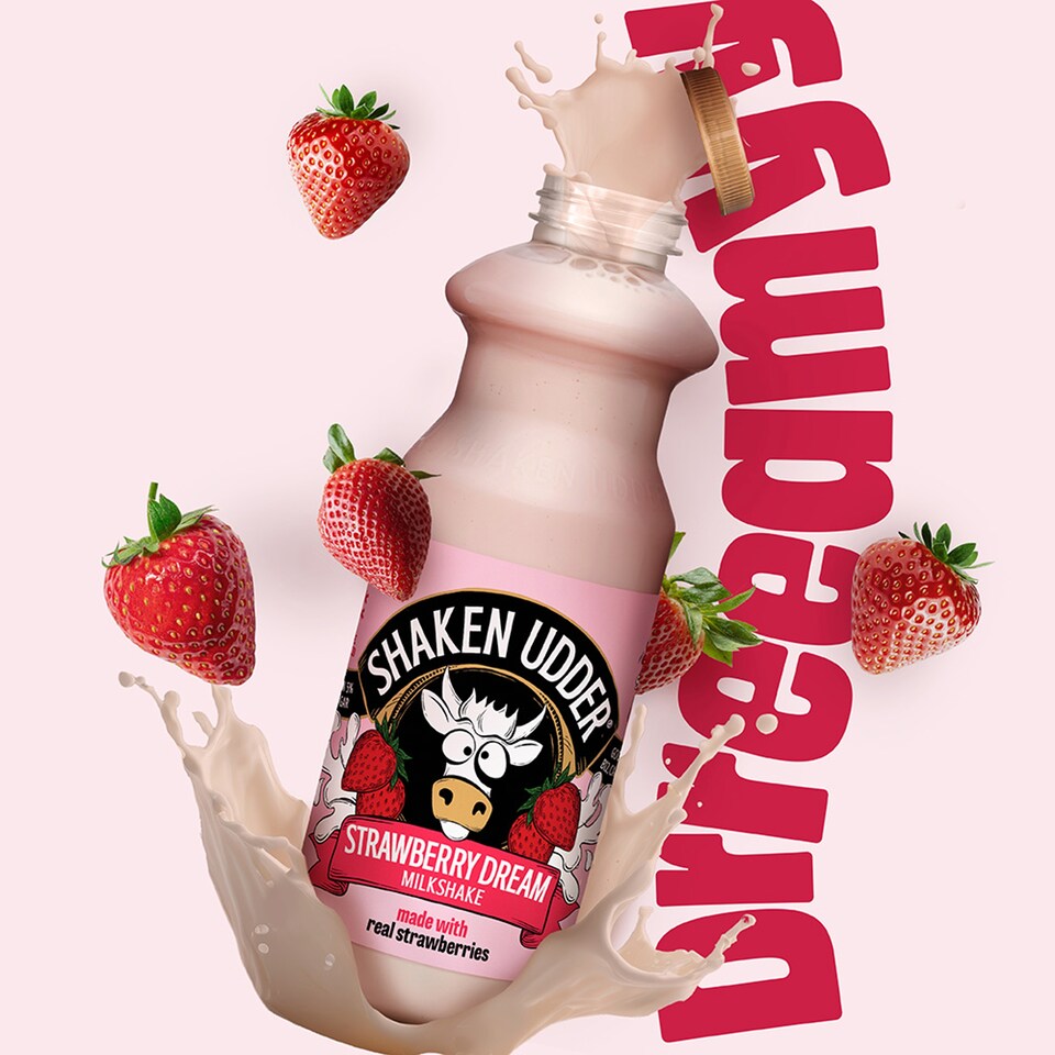 image 1 of Shaken Udder Strawberries & Clotted Cream Milkshake 750Ml